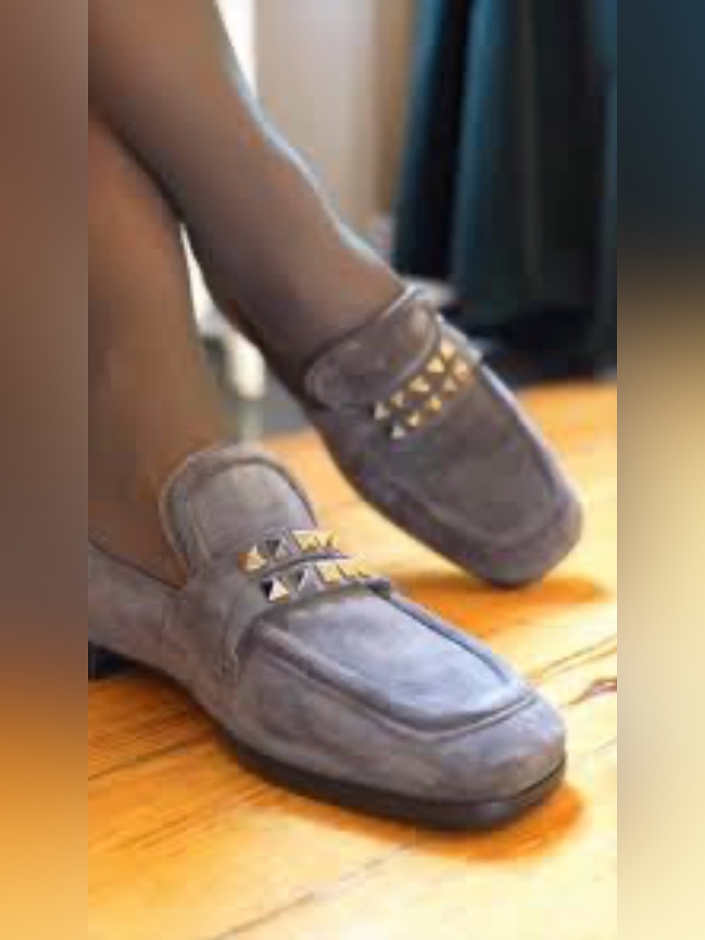 New Homers Artisan Lena Crosta Lavagna Suede Loafers, With Warm Shearling Us 7.5
